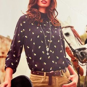 Cabi Small Embroidered Blouse